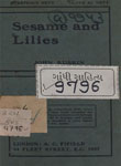 Sesame and Lilies : Two Lectures Delivered in Manchester in 1864