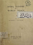 India, Gandhi and World Peace