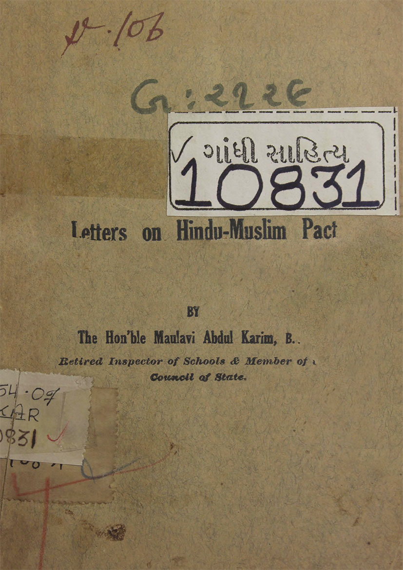 Letters on Hindu-Muslim Pact