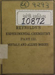 Experiemental Chemistry for Junior Students: Part III. Non-Metals and Allied Bodies