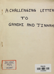 Challenging Letter to Gandhi and  Jinnah