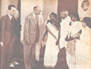 Receiving some foreign visitors at the Bhangi Colony, New Delhi, April 1947